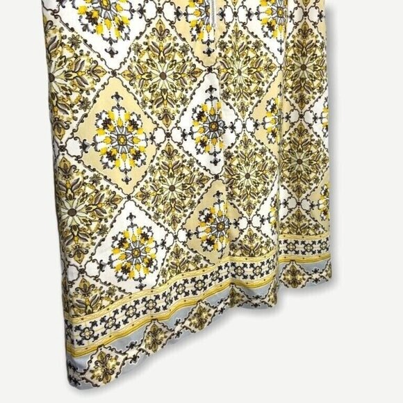 Lulus Yellow Dandy Lion Print Shift Dress Size Small Sheath‎ Medallion Zipper - Picture 11 of 11